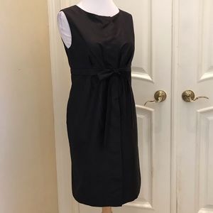 NWT Laundry silk black career dress with tie front
